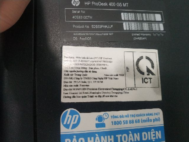 HP Prodesk G5 MT I3-8100/4GB/SSD M.2 NVME 128GB/DVDRW