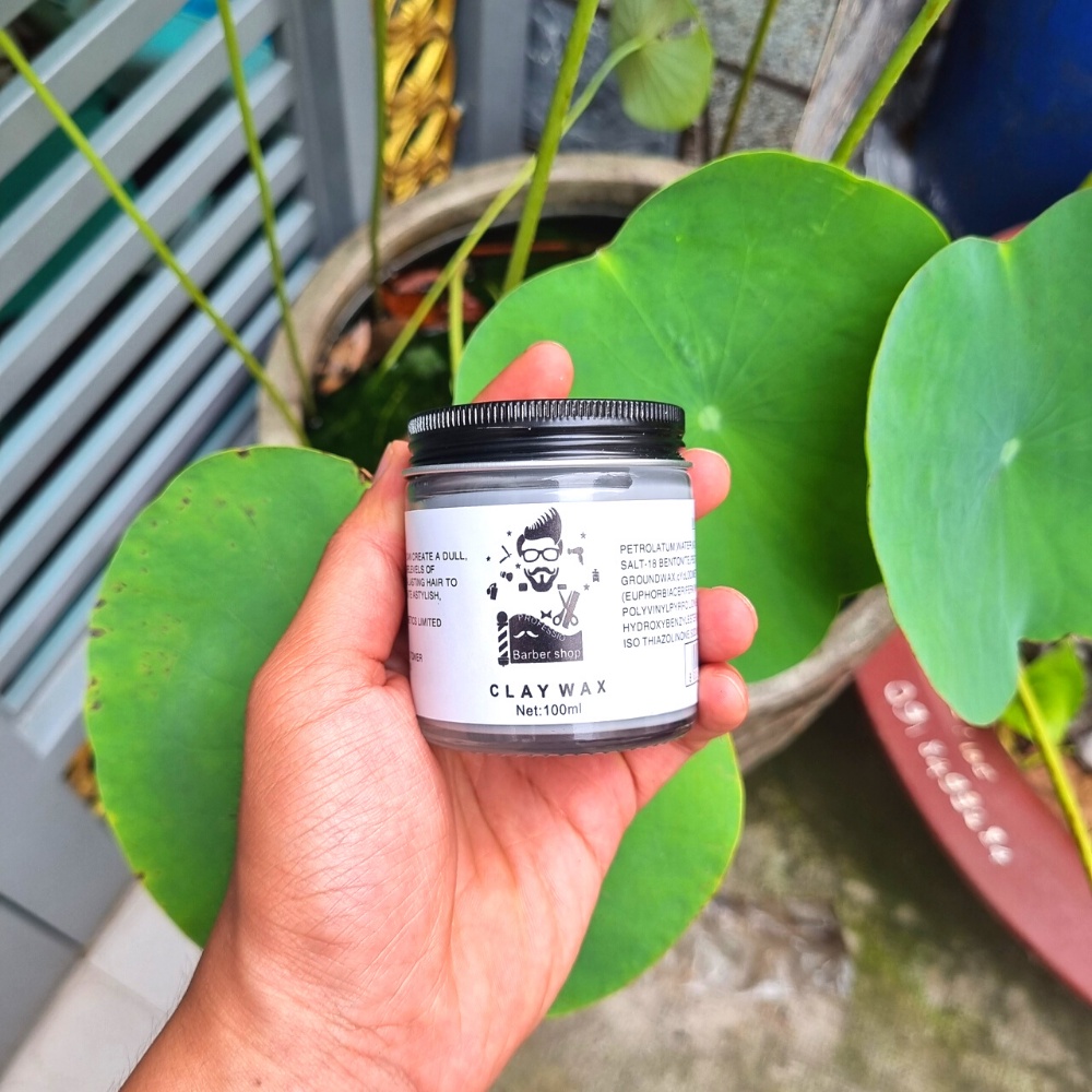 Sáp vuốt tóc nam Clay Wax trắng , giúp giữ nếp tóc trên 8h , không bết rích , lọ thủy tinh cao cấp, 100gr