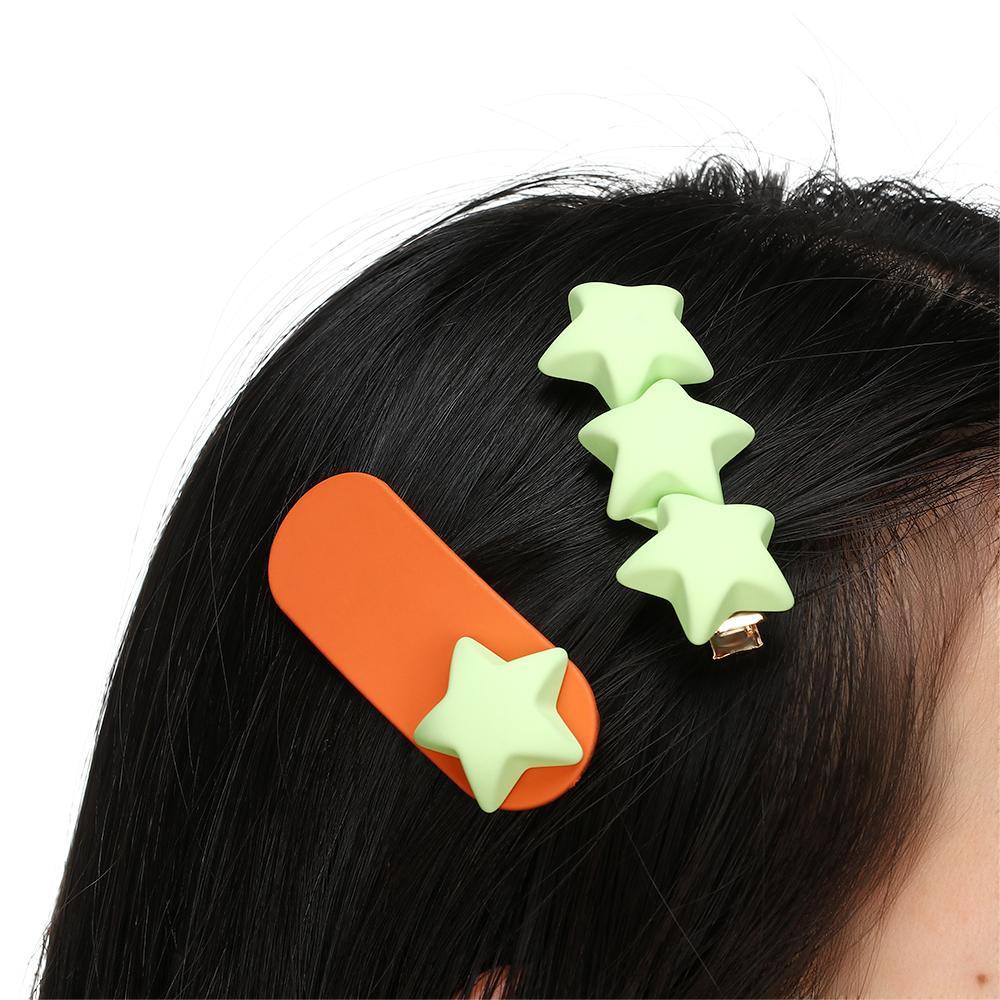 Bộ 2 Kẹp Tóc Hình Ngôi Sao Năm Cánh Màu Sắc Ngọt Ngào Dễ Thương
