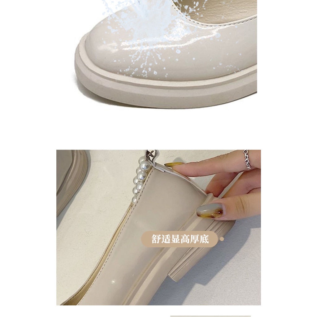 Retro British Wind Small Leather Shoes Female 2021 Summer New Versions Low With Pearl Japan Jk Mary