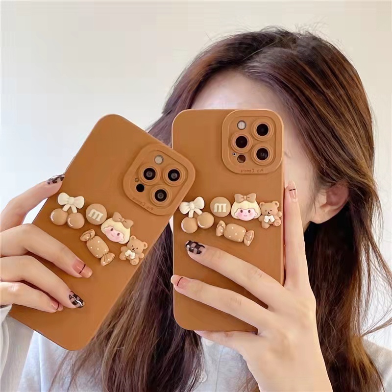 Samsung Galaxy J7 Pro J2 Prime J4 J6 Plus 2018 S20 S21 S22 Plus Ultra Note 20 4G 5G 10 Lite M52 A73 straight edge Cartoon Strawberry Bear Candy Girl Cute Shockproof Silicone Soft Phone Back Case TY 18