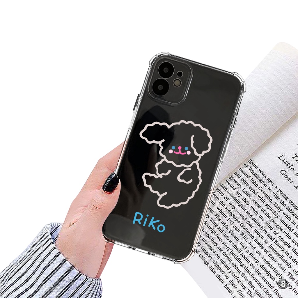 Ốp iphone chống sốc bảo vệ camera viền vuông Gấu Riko cho iphone 13 pro max mini 11 12 promax mini 6 6s 7 8 plus x xr xs