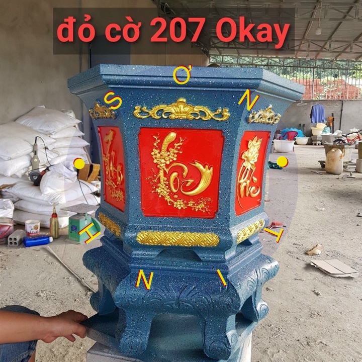 Sơn chậu kiểng màu đỏ cờ 207  chậu cảnh hệ nước ngoài trời Okay Paint 1kg