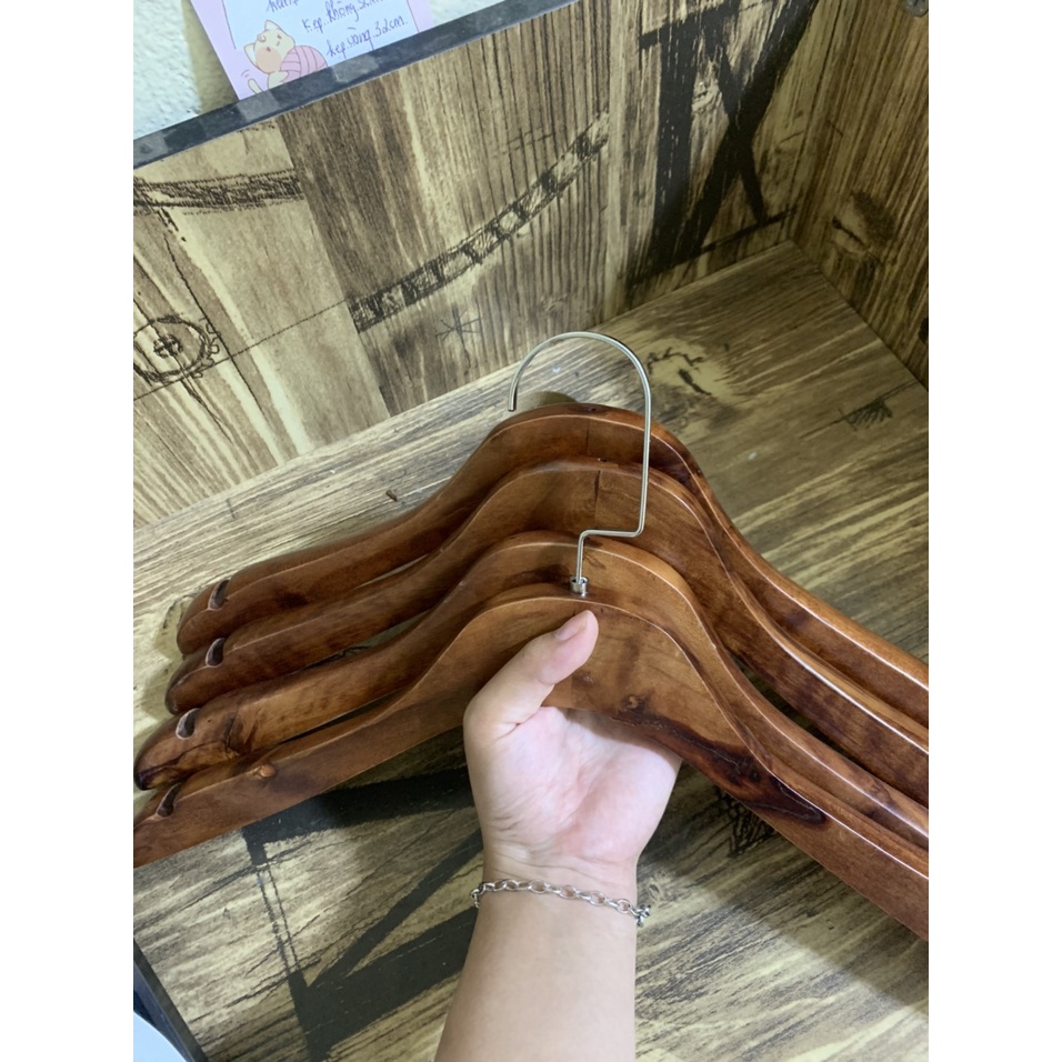 Móc vest gỗ nâu KTN 38cm dày 2.5cm