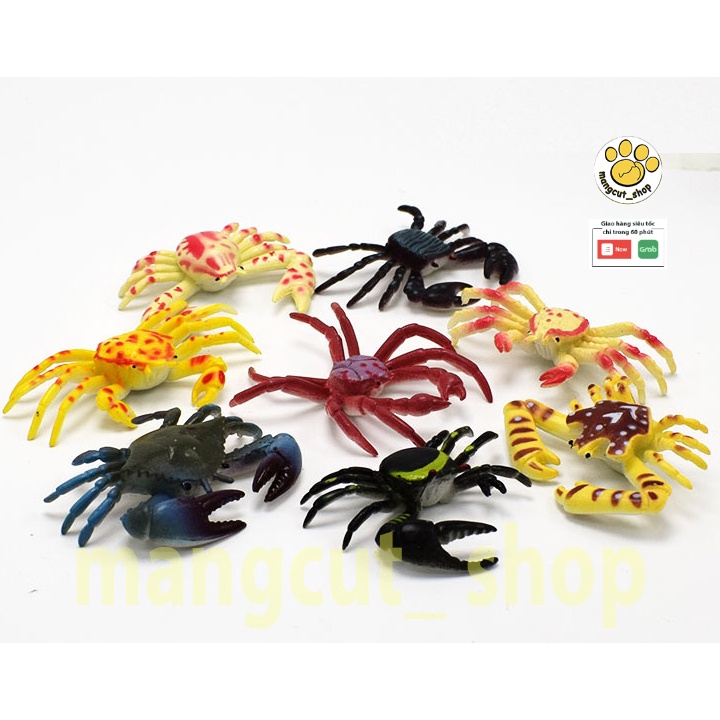 Đồ chơi cua giả cho bé, mô hình cua mini, đồ chơi động vật biển