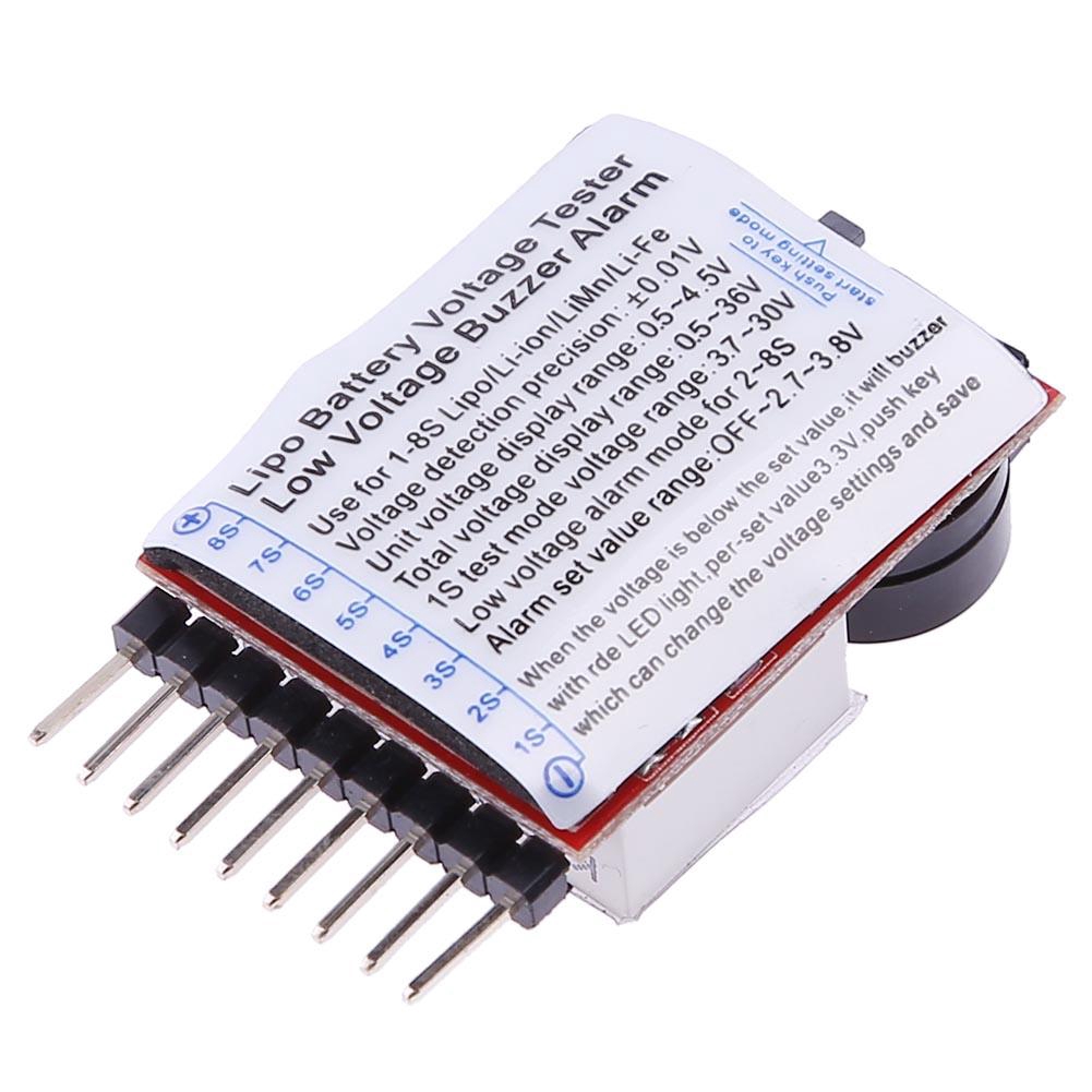 1-8S Li-ion Battery LED Indicator Low Voltage Measure Meter Alarm Buzzer