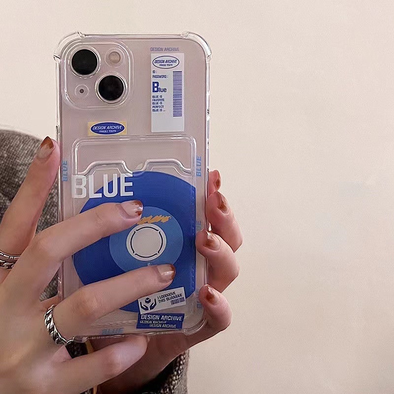 Ốp Ví Trong Suốt Chống Sốc Có Ngăn Đựng Ảnh, Thẻ - CD Blue