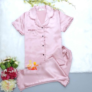 Đồ Bộ Mặc Nhà Pijama Phi Lụa 