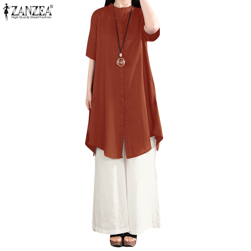 Bộ đồ nữ Zanzea với áo tay lỡ và quần dài thời trang phong cách Hàn Quốc