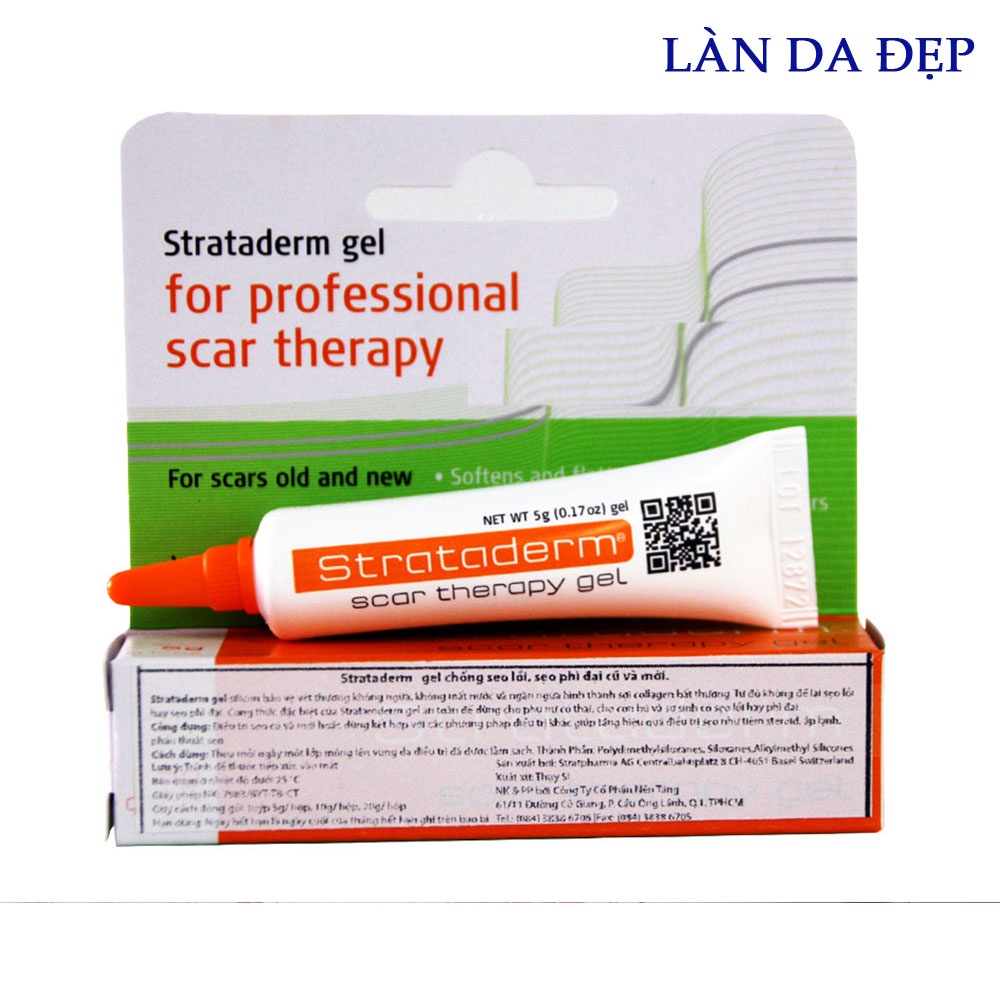 Gel mờ sẹo Stratpharma Strataderm mờ sẹo giảm thâm phục hồi da tuýp 5g đến 20g