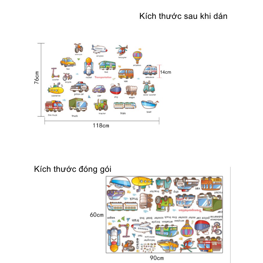 Decal dán tường trang trí - Decal cho bé trang trí phòng ngủ phòng học