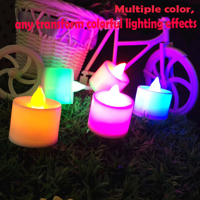 Đèn LED Giả Nến Nhiều Màu Dùng Để Trang Trí Tiệc Sinh Nhật Và Đám Cưới
