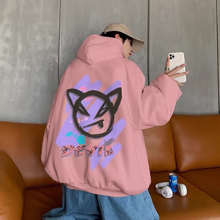 Áo Hoodie In Họa Tiết Hoạt Hình Phong Cách Hàn Quốc Cho Cặp Đôi