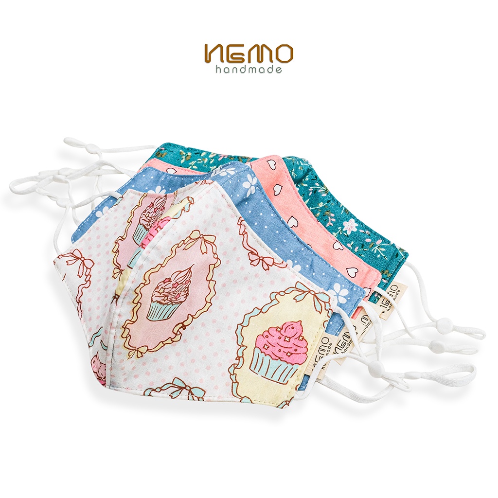 Khẩu Trang Vải 3 Lớp Nemo Collection, Chống Nắng, Bụi, Kháng Khuẩn, Thoáng Khí - TAKO