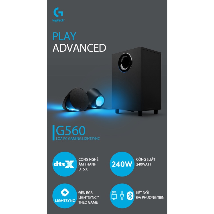 Loa Bluetooth Logitech G560 2.1 LightSync 240W - Hàng Chính Hãng