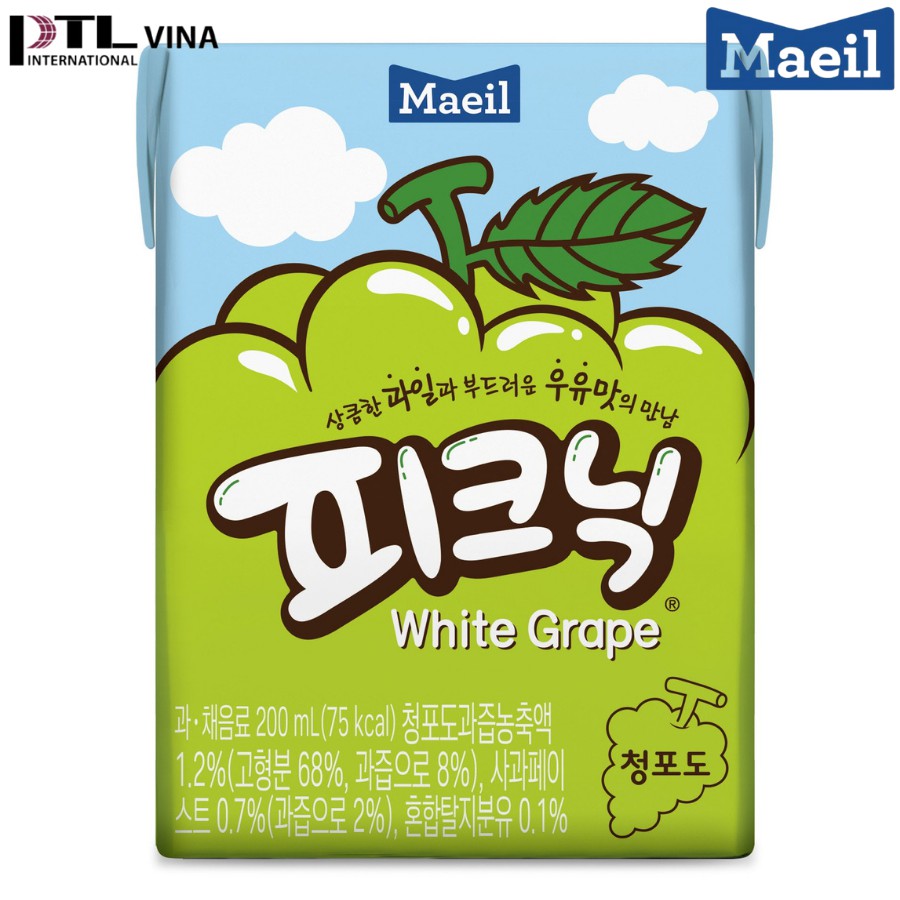 Nước ép trái cây cho trẻ Picnic Maeil nhập khẩu Hàn Quốc vị nho cung cấp chất dinh dưỡng chất sơ cho bé 200ml
