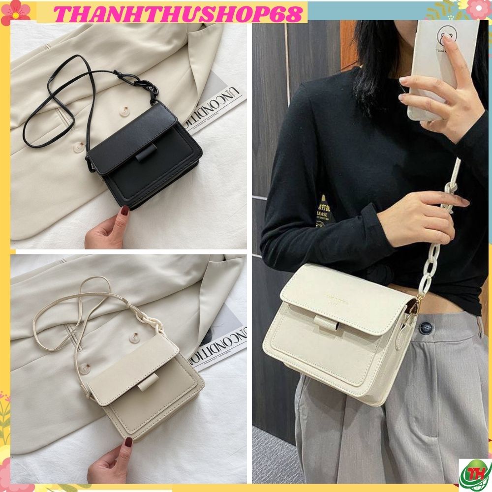 TÚI KẸP NÁCH, TÚI XÁCH TAY NỮ ĐEO CHÉO DA TRƠN DÂY XÍCH THỜI TRANG HÀN QUỐC THANHTHUSHOP68 567