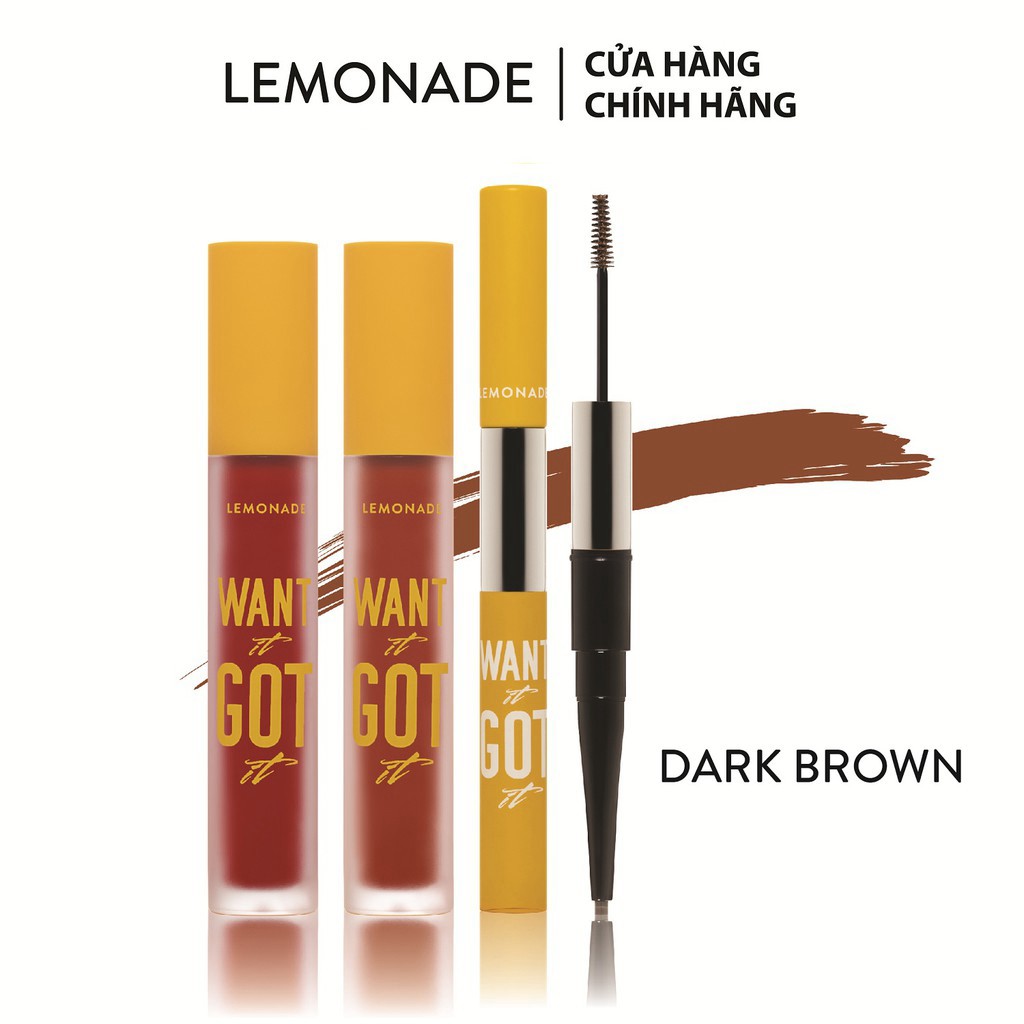 tuan099 Combo Lemonade Want It Got It 02 son kem lì và 01 chì mày #01DarkBrown (5g x2 + 4g) tuan099 | BigBuy360 - bigbuy360.vn