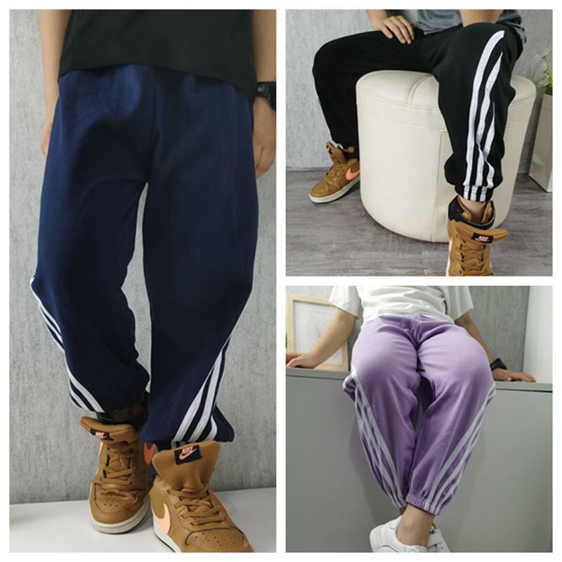 Quần dài thể thao bằng vải nhung hai mặt thời trang thu đông cho học sinh 80-150CM