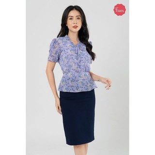 [FAM]Áo Sơ Mi Peplum Hoa Nhí-SM2061