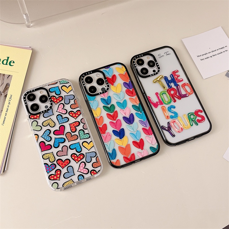 Ốp Điện Thoại Silicon TPU Chống Sốc Chạm Khắc Hình Trái Tim Cho iPhone 14 Plus 11 12 13 14 Pro Max