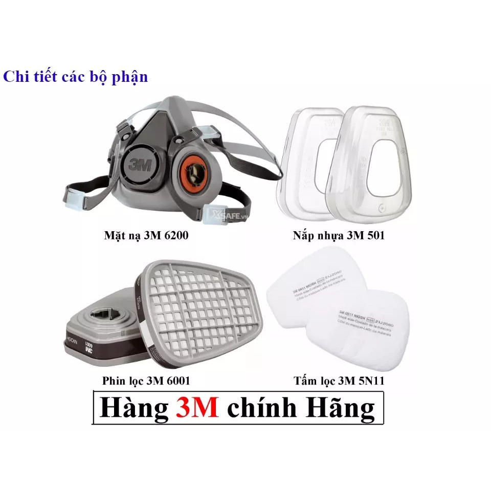 Nắp nhựa 3M 501(1 cặp) - Nắp nhựa cố định tấm lọc bụi 3M 5N11 cho các dòng mặt nạ 3M 6000/7000 - Chính hãng 3M  - xsafe