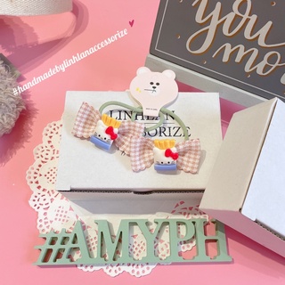 Set 2 cột tóc nơ đính charm thú dễ thương HANDMADE by 𝗟𝗶𝗻𝗵𝗹𝗮𝗻 𝗮𝗰𝗰𝗲𝘀𝘀𝗼𝗿𝗶𝘇𝗲🧡