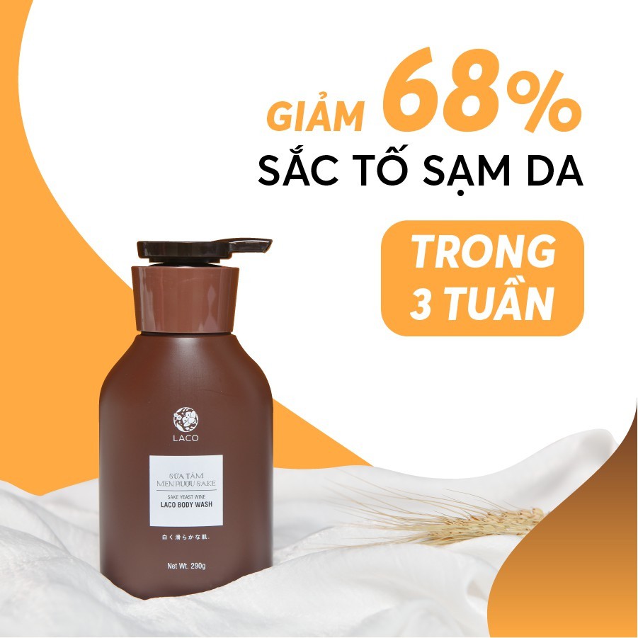 Sữa tắm trắng da men Rượu SAKE Chính Hãng ⚡ dưỡng trắng, làm mịn, nhả nắng, đều màu da, ngừa mụn lưng ⚡