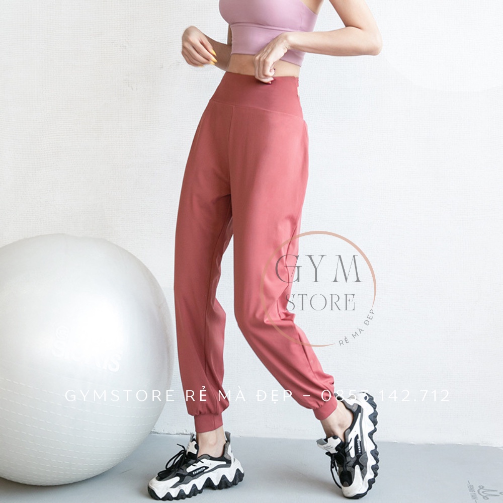 Quần Jogger Ống Rộng Thể Thao Nữ Tập Gym Yoga Thun Co Giãn Thoáng Mát GYMSTORE 091