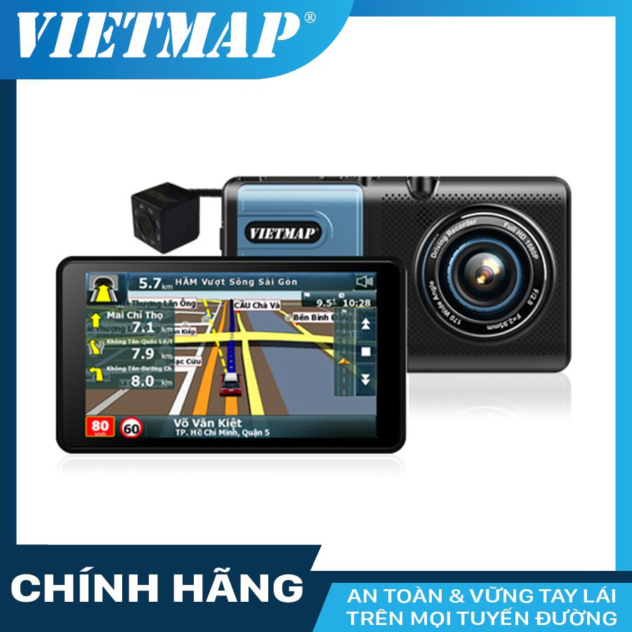 Camera hành trình Vietmap A50 cho xe ô tô có dẫn đường + thẻ nhớ 16/32GB Class 10