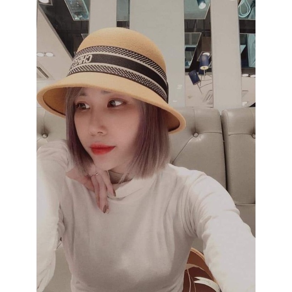 Mũ dạ vành cụp đai dio sang chảnh