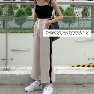 QUẦN ỐNG RỘNG KIỂU DÁNG QUẦN NỮ DÁNG DÀI 1 SỌC CHẤT LIỆU THÔ TÀU QUẦN ỐNG RỘNG SIÊU RẺ