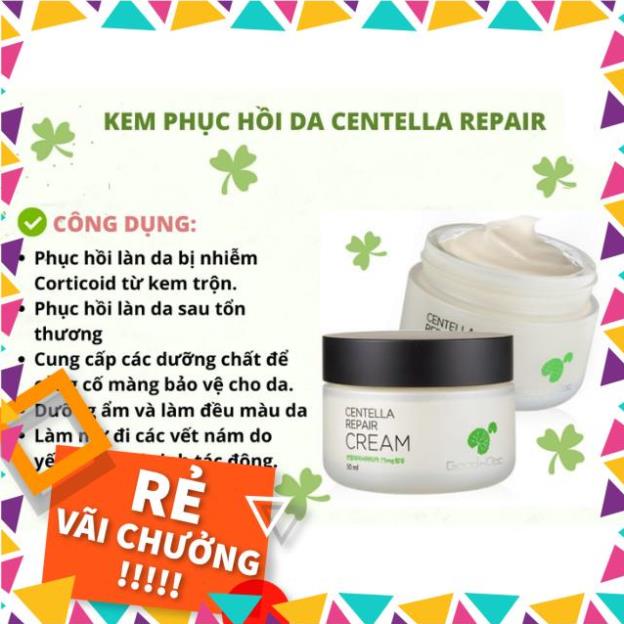 Bộ Kem Rau Má+Serum Dưỡng Ẩm Phục Hồi Giảm Thâm Nám Trắng Sáng Da Chống Lão Hóa GoodnDoc Centella Repair Cream