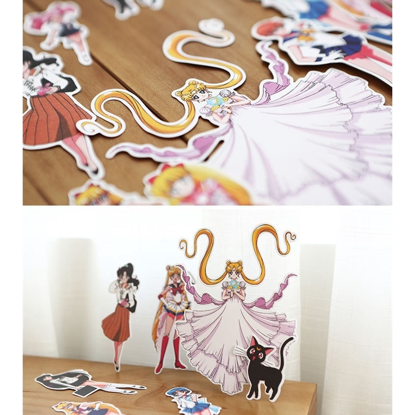 Bộ 10 stickers hình các nhân vật trong phim Thủy Thủ Mặt Trăng