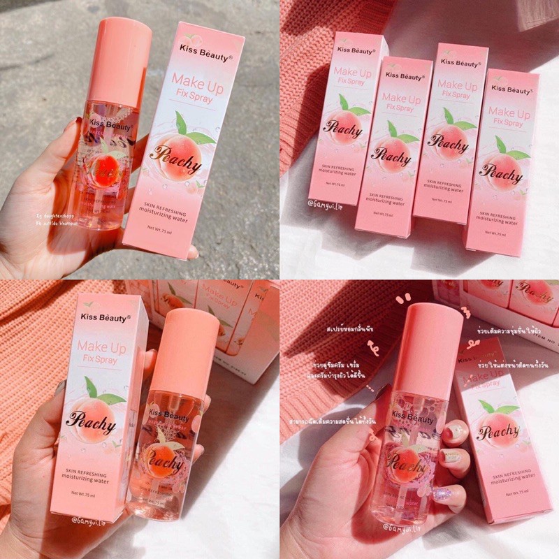 Xịt Khóa Nền Trang Điểm - Xịt Khóa Makeup Kiss Beauty Trái Đào | BigBuy360 - bigbuy360.vn