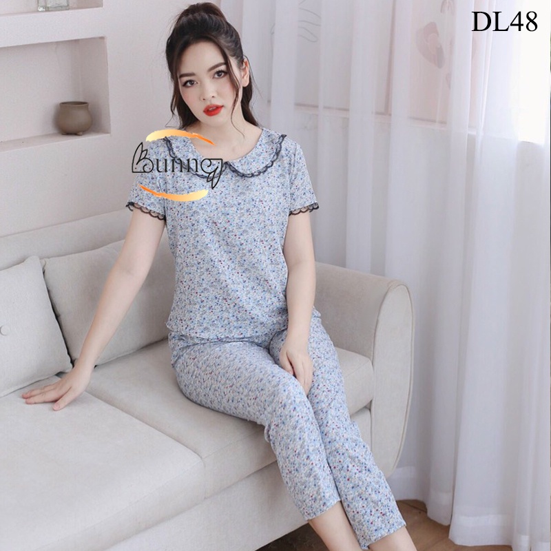 [Bunny]ĐỒ BỘ NỮ MẶC NHÀ TAY CỘC VIỀN ZEN CHẤT LIỆU LỤA, MẶC NHÀ SAU SINH HỌA TIẾT XINH FOM DÁNG ĐẸP