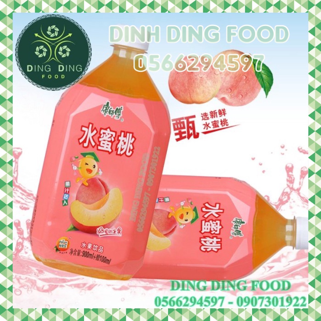Date 2024 - Nước Ép Đào Đài Loan 1000ml Thanh Mát Giải Nhiệt, Ăn Vặt Cho Bé, DING DING FOOD