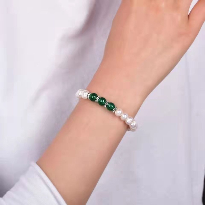 Vòng Tay Đính Hạt Ngọc Trai Giả Hợp Thời Trang Cho Nữ