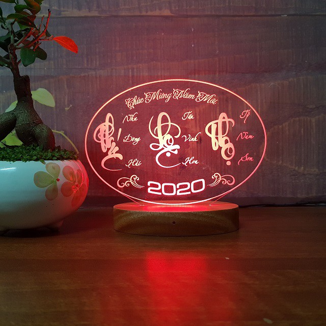 Tết Canh Tý 2020 - Quà tặng độc đáo, ý nghĩa - Đèn Led 3D mẫu Phúc Lộc Thọ