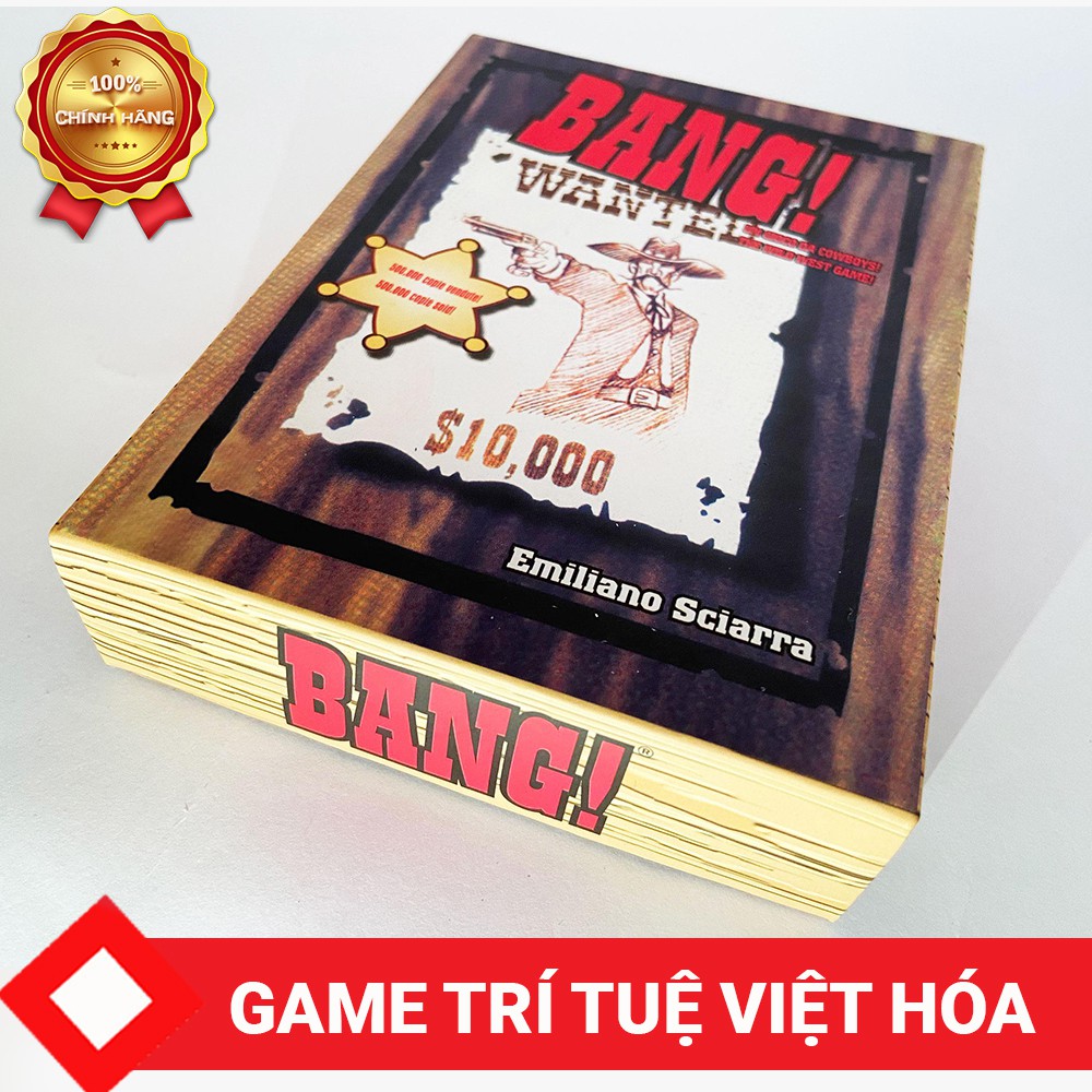 Game thẻ bài Bang tiếng Việt 103 lá giá rẻ,  Board game nhập vai bắn súng chơi theo nhóm cho 4 - 7 n