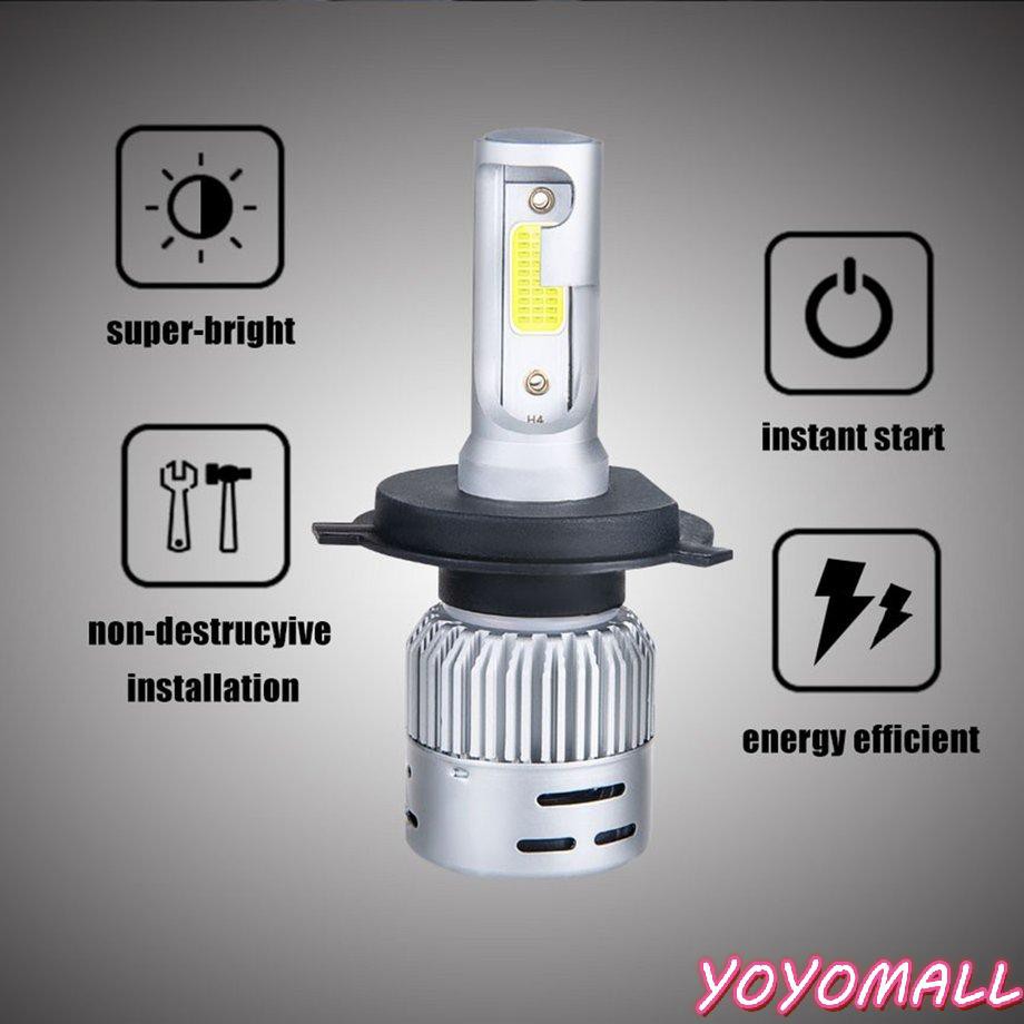 YOYO 1Pair H4 LED Motorcycle Headlight Bulb HS1 LED Moto Scooter Light Hi/Lo