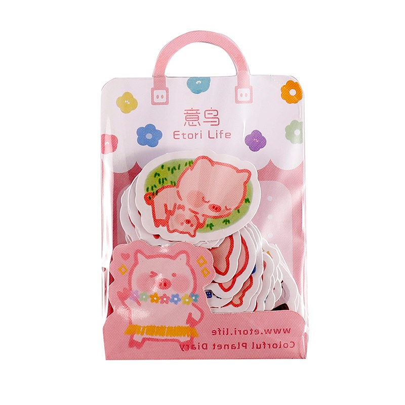 Set 40 Miếng Dán Nhiều Màu Sắc Họa Tiết Hoạt Hình Trang Trí Nhật Ký/Điện Thoại/Sổ Tay Xinh Xắn