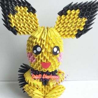 ORIGAMI 3D PIKACHU DỄ THƯƠNG (QUÀ TẶNG TẾT, 8/3,20/10, SINH NHẬT ĐỘC LẠ)