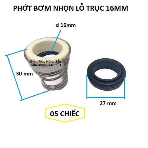 ( 05 ) phớt bơm nước lò xo nhọn trục 15mm đến 19mm