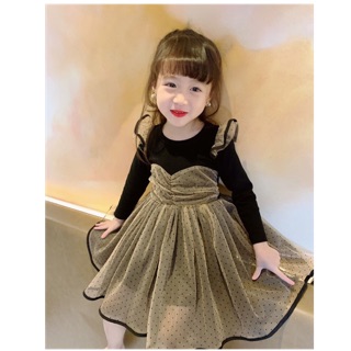 Váy ren chấm cho bé gái