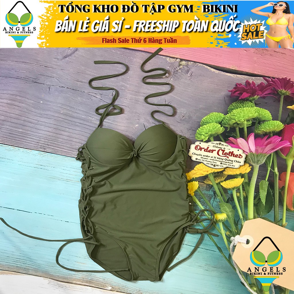 Bikini Bộ Đồ Bơi Một Mảnh Màu Đen Đỏ Rêu Sexy Mặc Đi Biển BHV013 [Miễn Phí Đổi Trả 7 Ngày] | BigBuy360 - bigbuy360.vn