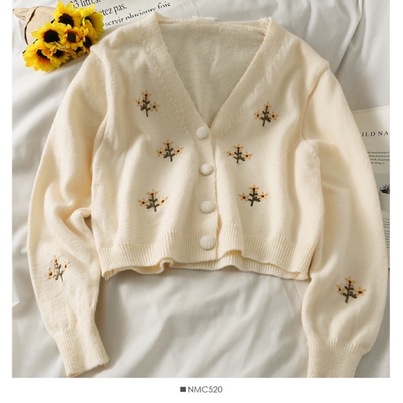 Áo khoác hoạ tiết hoa nhí