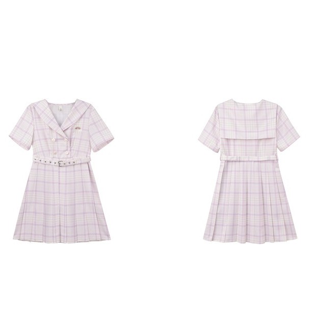 Đầm caro hồng đáng yêu cao cấp Dory's Closet