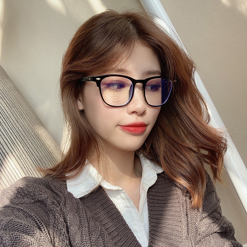 Kính giả cận nam nữ gọng vuông chống ánh sáng xanh phong cách Hàn Quốc mắt kính không độ ABICA 012