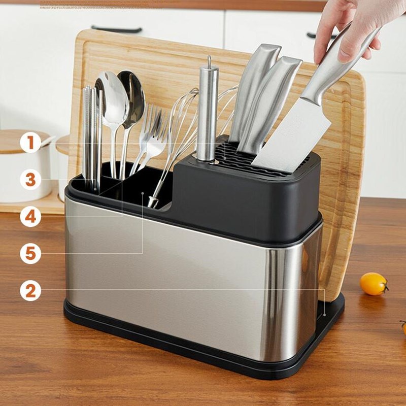 A - LIFE Giá Đỡ Dao / Dao Bằng Thép Không Gỉ Tiện Dụng Cho Nhà Bếp